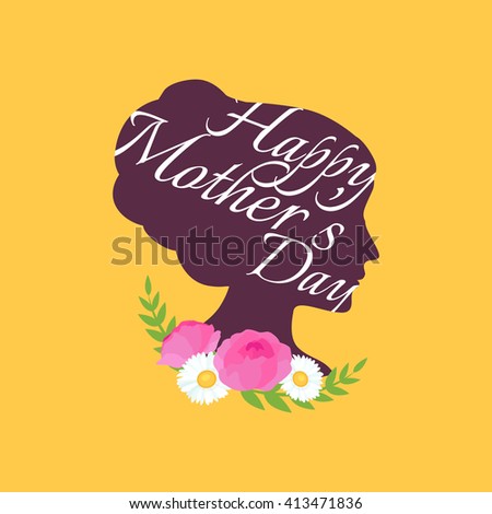 lettering greeting card celebration happy mothers day vector illustration. love mom background design, holiday typography decoration. Womans card with flowers for mothers with text