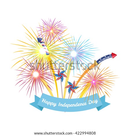 4th july fireworks background, fourth of july vector banner, american national flag decoration, celebration usa independence day illustration, symbol of united states freedom, patriotic holiday