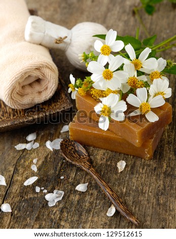 Aromatic spa set with candle ,towel , flower, soap