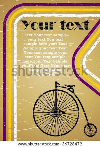 stock vector vector retro bicycle old poster