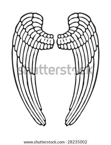 stock vector angel wings male style