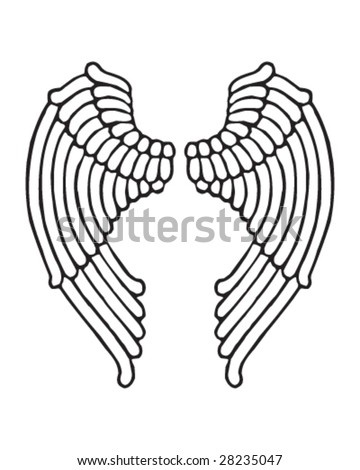 stock vector angel wings female style