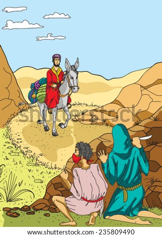 illustration of the Parable of the Good Samaritan - Stock Image - Everypixel