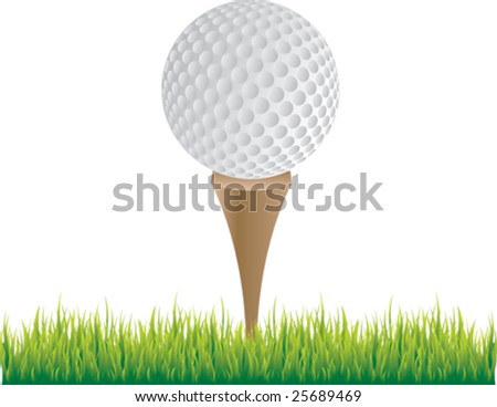 golf ball on tee. vector : golf ball on tee