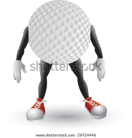 golf cartoon. golf ball cartoon man