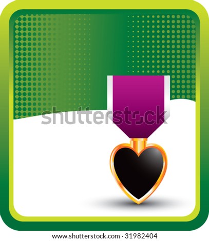 Purple Heart Medal On Green Background Stock Vector Illustration