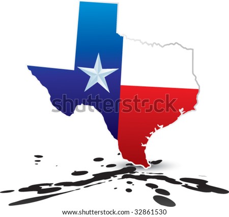 lonestar state of texas on oil - stock vector