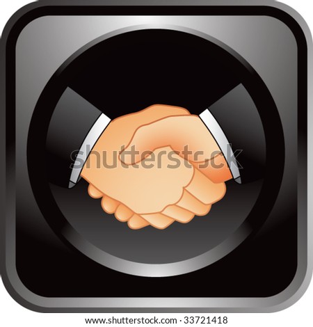 business handshake on glossy web button