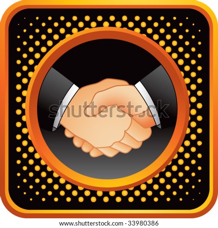business handshake on glossy web button