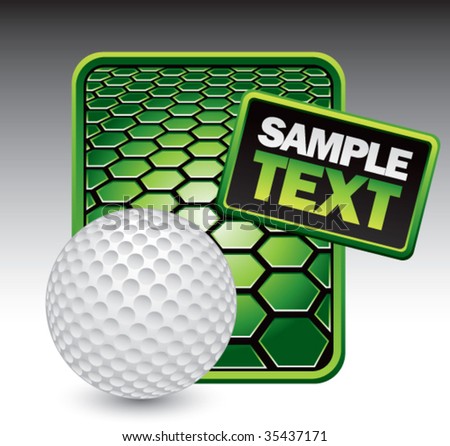 golf ball on hexagon background