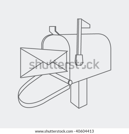 Mailbox Drawing Stock Vector Illustration 40604413 : Shutterstock