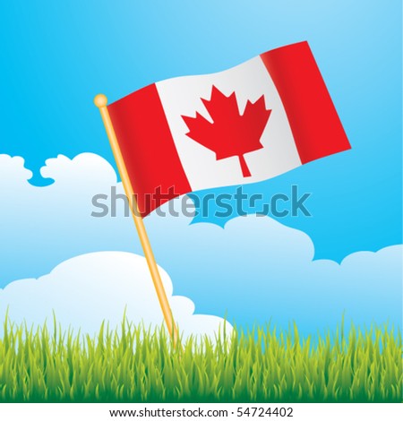 stock vector : Canadian flag countryside banner. Save to a lightbox ▼