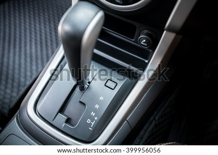 Detail of  modern car interior, car gear, automatic transmission car