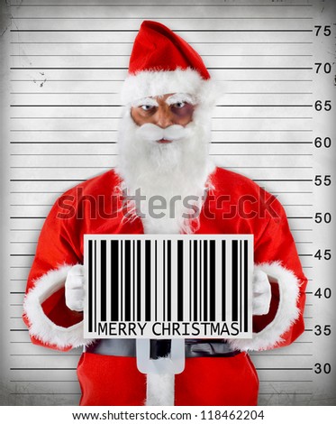 Santa Claus bad barcode wishes a Merry Christmas christmas