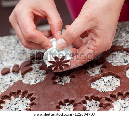 Mixed chocolate biscuits shaped flower