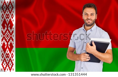 Young smiling student learns the Belarusian language