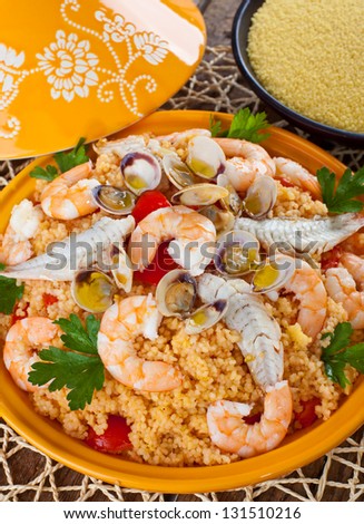 Traditional ethnic food: fish tajine