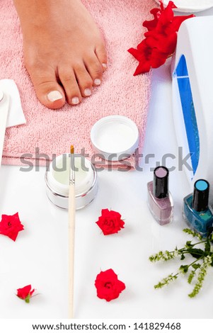 Nail Spa manicure and pedicure with equipment