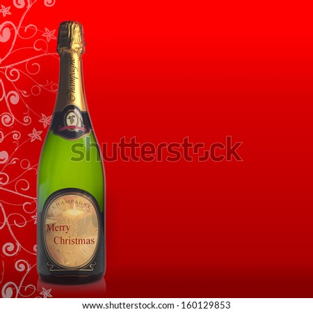 Bottle of champagne with label \
