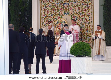 CASSINO, ITALY - MAY 24, 2009: Pope Benedict XVI's pastoral visit in Cassino and Montecassino. After 29 years, a Pope back in the city of Cassino.