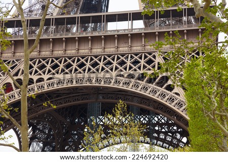 Detail from the bottom of the Tour Eiffel, Paris.
