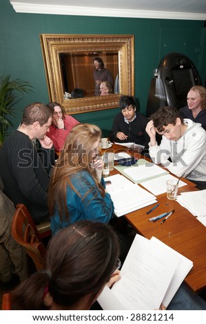 Group of actors at a Script Reading