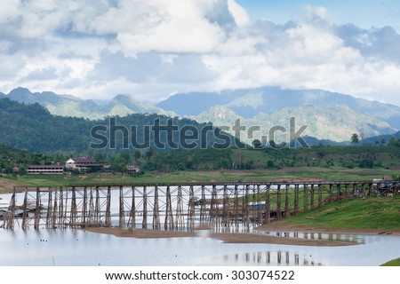 Longest wooden bridge it broken in Thailand.