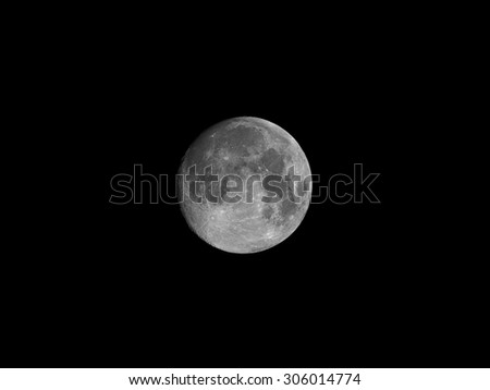 Almost full moon (monochrome version)