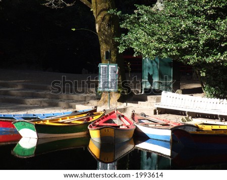 Boats for rent on a lake