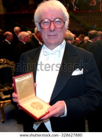 STOCKHOLM,SWEDEN,12-10-1995:SEAMUS HEANEY author Ireland with his Nobel Prize\
For editorial use