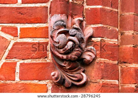 Ornate Decorations on Exterior Red Brick Wall. St Andrew\'s Church, Adelaide, Australia