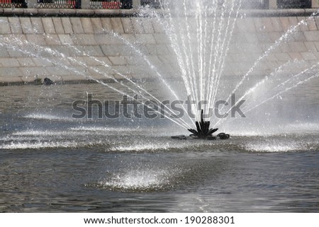 Water Spray from Fountain in the middle of river