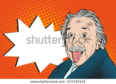 November 14, 2016: Portrait Of Albert Einstein. Scientist Showing