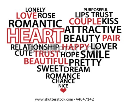 Pictures  Words on Vector   Heart Made Form Words Which Relate With Words Love And Heart
