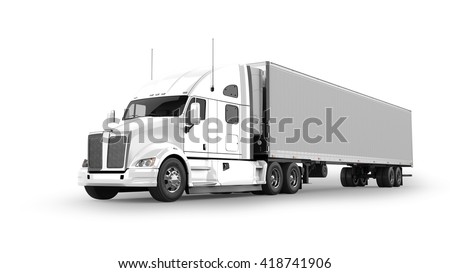 American Cargo Truck Isolated on White