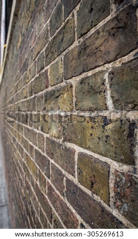 Brick close-up with converging lines