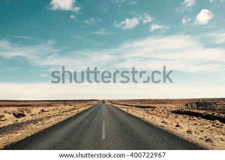 road in to sky landscape
