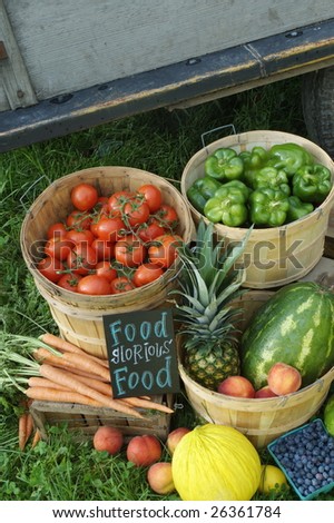 Fresh Fruits and Vegetables at Farm Stand