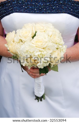 Bride Holding Rose Bouquet