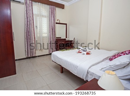 Interior of show home bedroom showing interior design concept