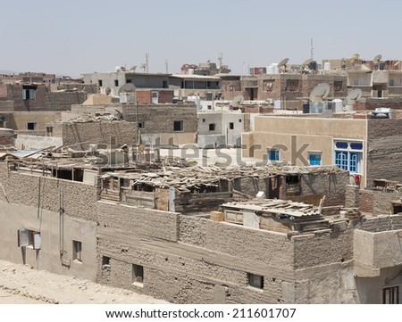Residential district in poor egyptian old traditional town