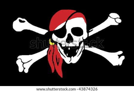 Skull and crossbones pirate flag