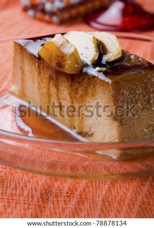 ration of peach flan