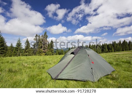 Wild camping in the Carpathian Mountains