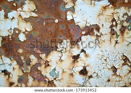 Grunge rusty metallic surface as background.