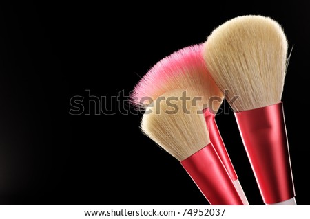 pink makeup brushes. white-pink make-up brushes