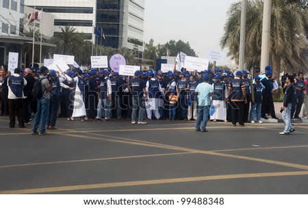 DUBAI - UAE - APRIL 06 2012: Peace March Participants  during the \