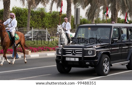 DUBAI - UAE - APRIL 06 2012: Members of Dubai Royal Family during the \