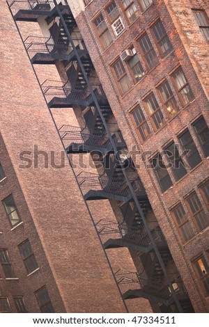 Fire stairs, Manhattan, New York City, NY, USA