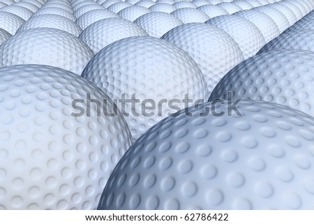 Large group of golf balls